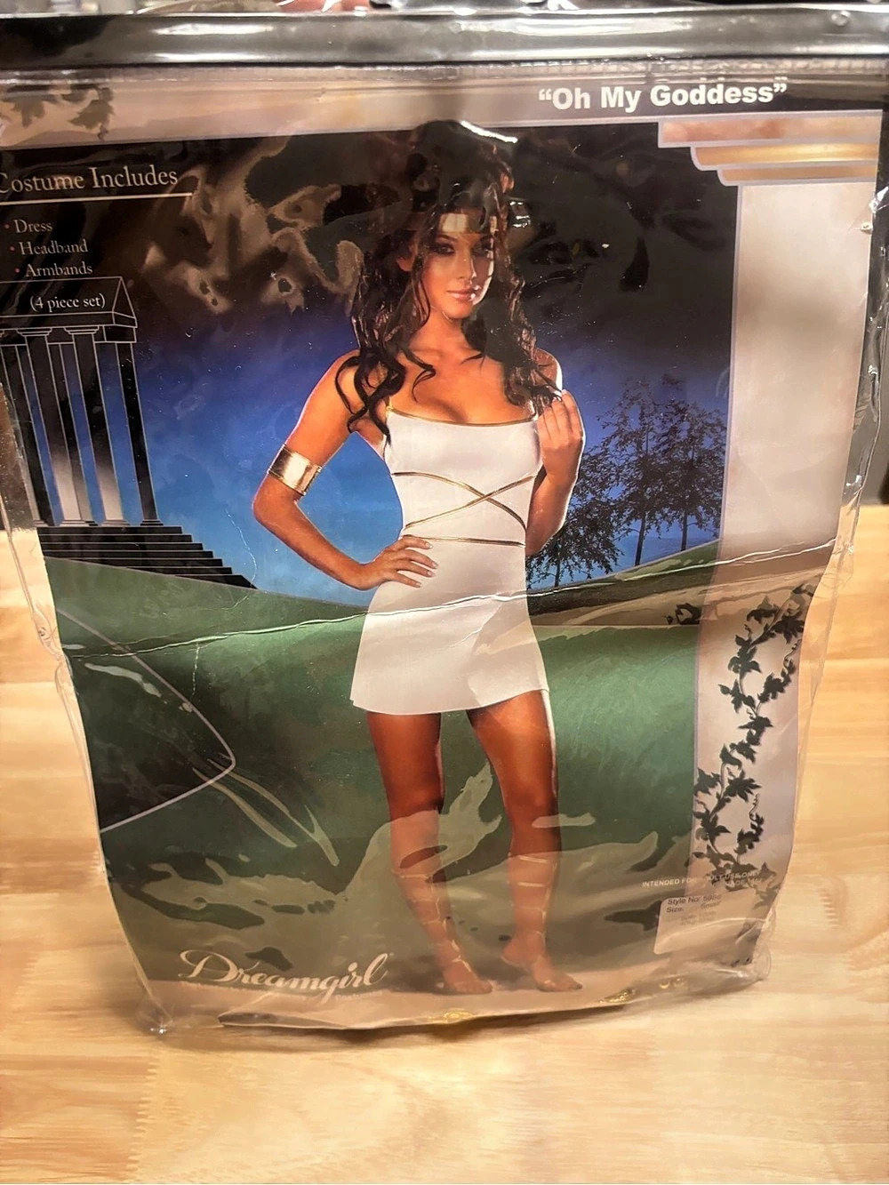 Dreamgirl Oh My Goddess Mini Dress White & Gold Small